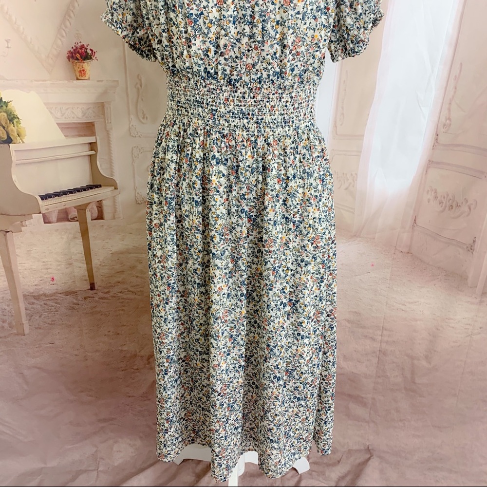 SOLD NEW Madewell Smock-Waist Peasant Blosso - Picture 4 of 10